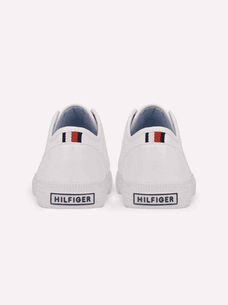 White Tommy Hilfiger Flag Laceless Sneakers | NZ_W21630