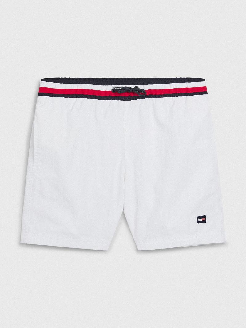 White Tommy Hilfiger Flag Stripe Trunk Swimwear | NZ_B2147