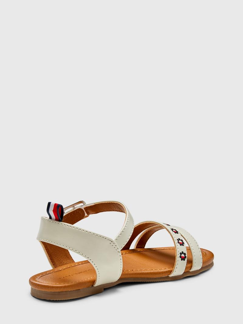 White Tommy Hilfiger Flower Flag Sandal Sandals | NZ_G1303