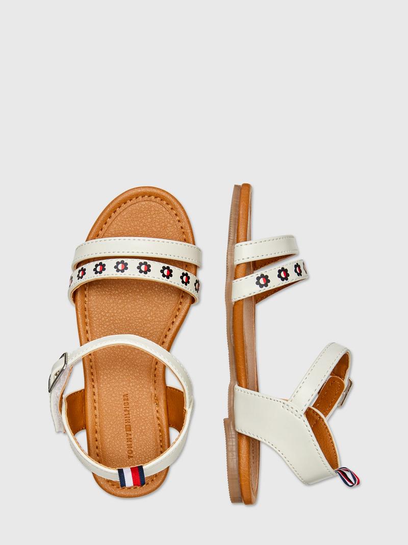 White Tommy Hilfiger Flower Flag Sandal Sandals | NZ_G1303