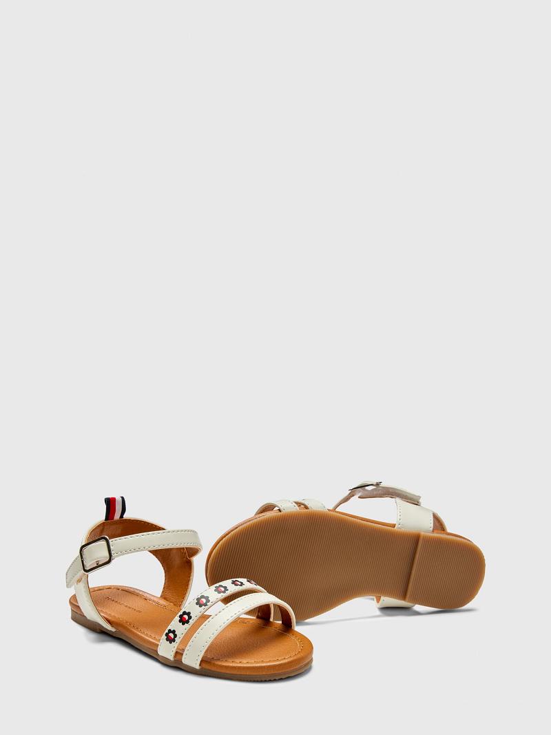 White Tommy Hilfiger Flower Flag Sandal Sandals | NZ_G1303