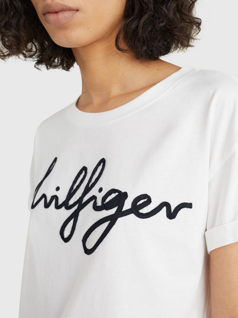 White Tommy Hilfiger Hilfiger T Shirts | NZ_W21455