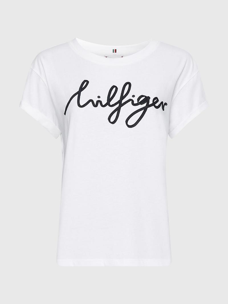 White Tommy Hilfiger Hilfiger T Shirts | NZ_W21455