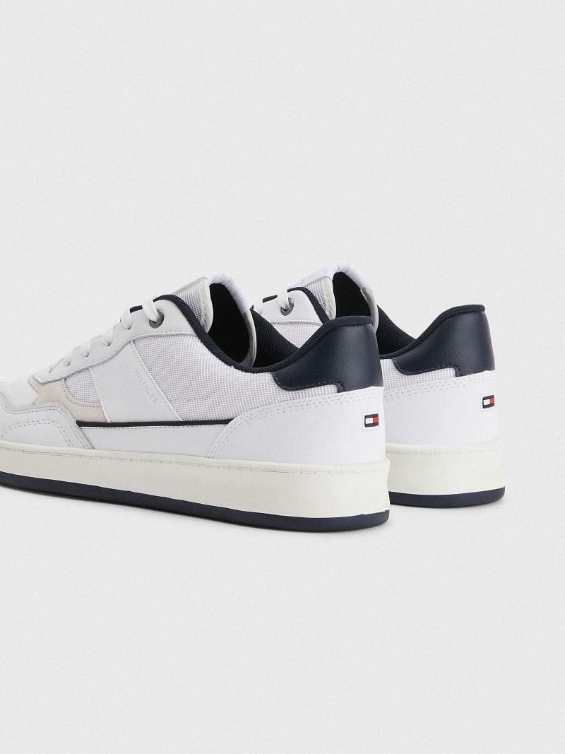 White Tommy Hilfiger Leather cupsole Casual Shoes | NZ_M31664