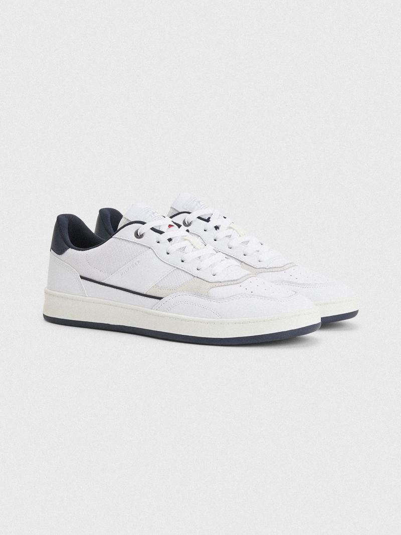 White Tommy Hilfiger Leather cupsole Casual Shoes | NZ_M31664