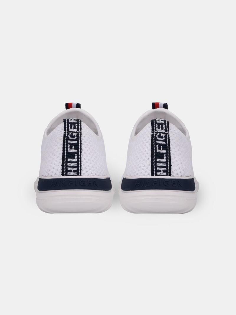 White Tommy Hilfiger Mesh Stripe Casual Shoes | NZ_W21594