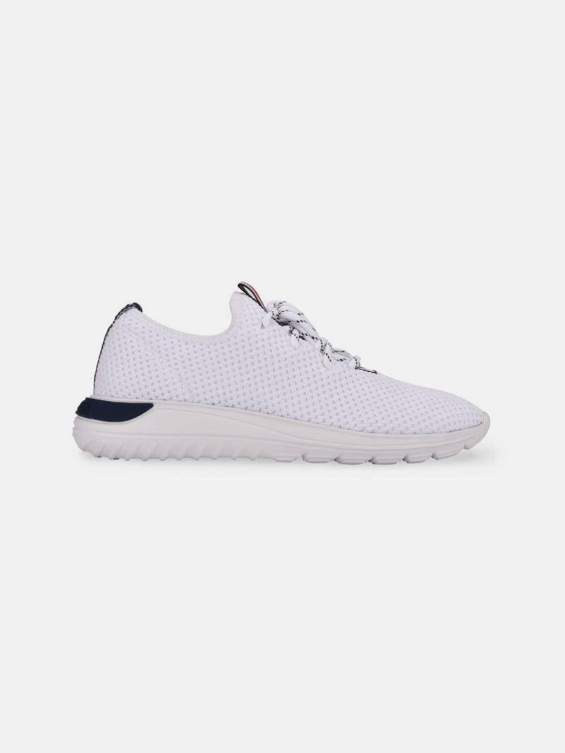 White Tommy Hilfiger Mesh Stripe Casual Shoes | NZ_W21594