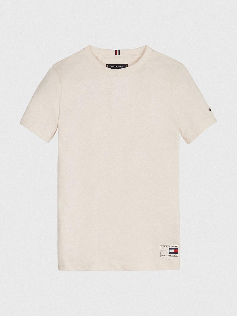 White Tommy Hilfiger Natural Dye T Shirts | NZ_G1255