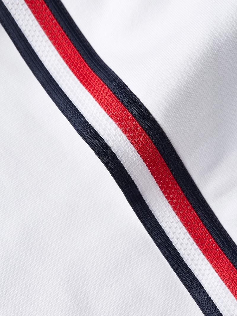 White Tommy Hilfiger Organic Cotton Stripe Hoodies | NZ_W21158