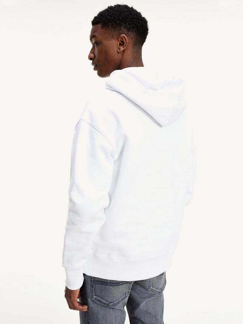 White Tommy Hilfiger Organic Cotton Tommy Badge Hoodies | NZ_M31456