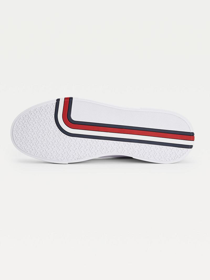 White Tommy Hilfiger Perforated leather Casual Shoes | NZ_M31672