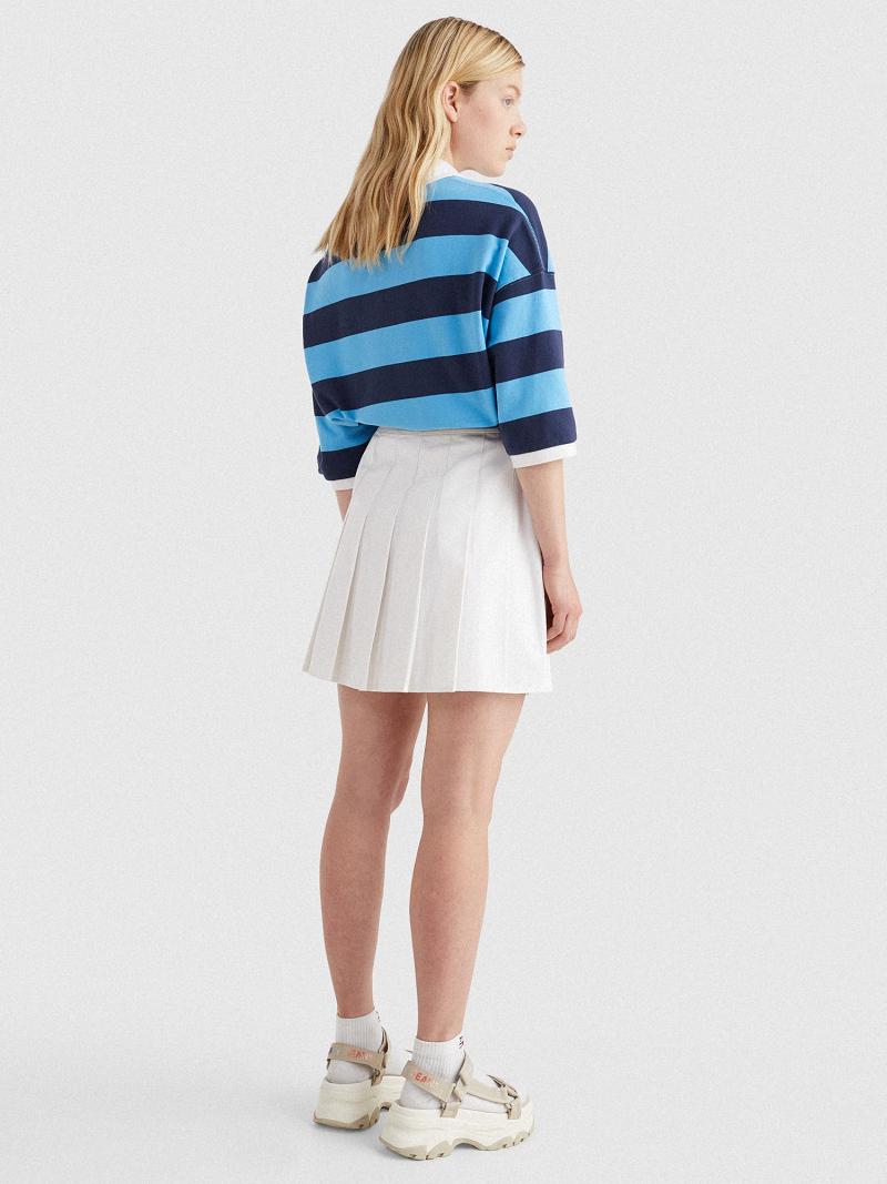 White Tommy Hilfiger Pleated Tennis Skirts | NZ_W21334