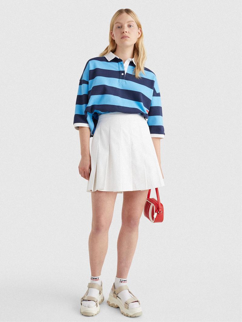 White Tommy Hilfiger Pleated Tennis Skirts | NZ_W21334