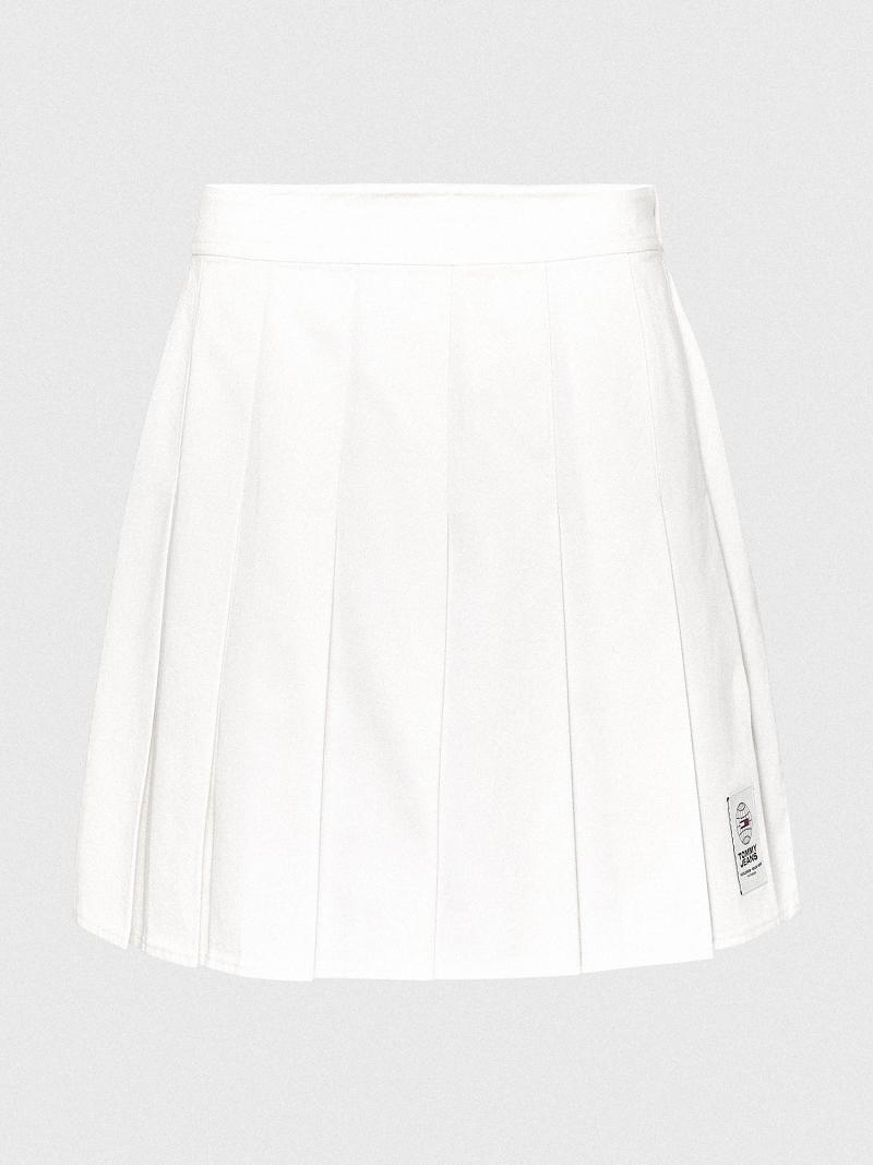 White Tommy Hilfiger Pleated Tennis Skirts | NZ_W21334