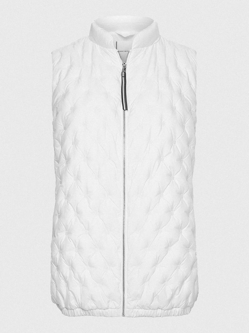 White Tommy Hilfiger Quilted Down Vest Jackets | NZ_W21182