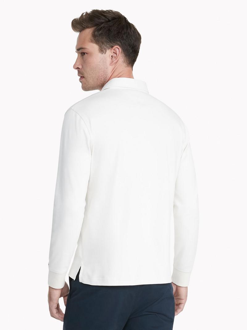 White Tommy Hilfiger Regular fit long-sleeve pocket Polos | NZ_M31299