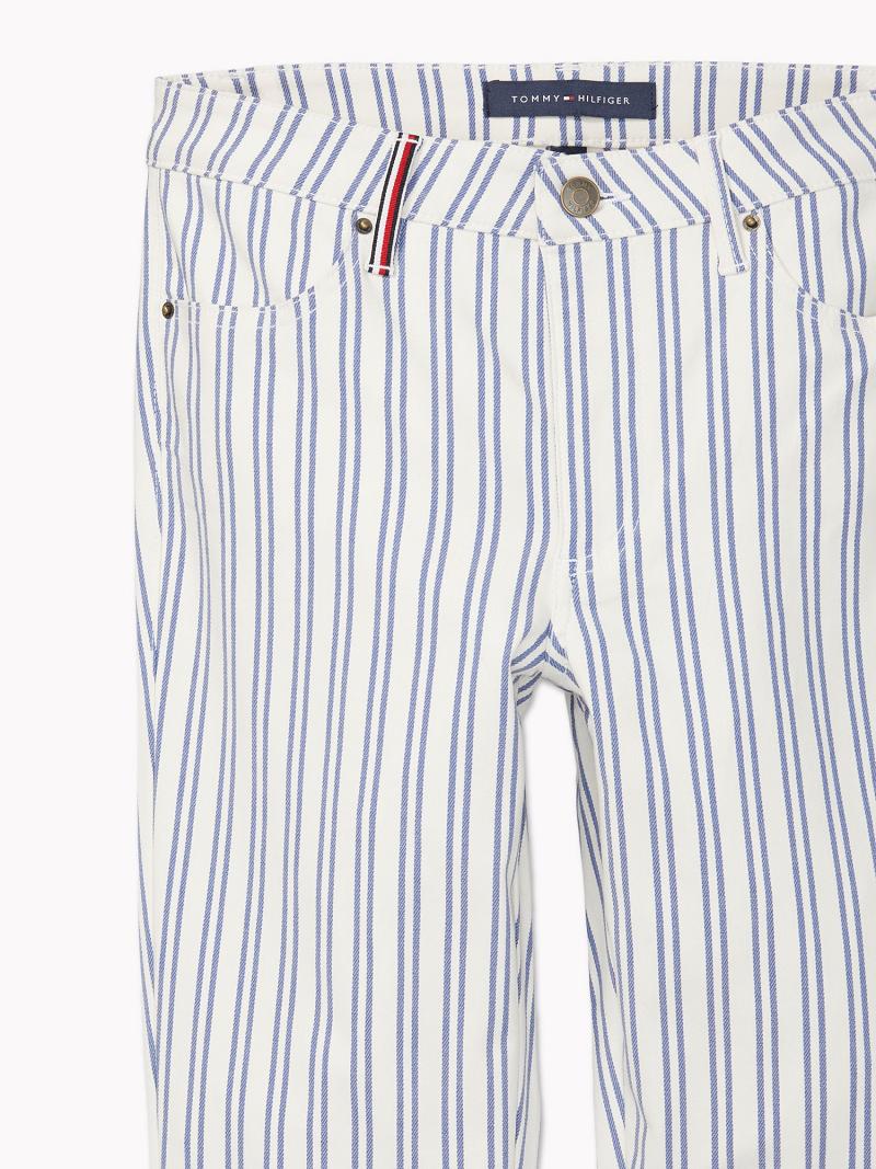 White Tommy Hilfiger Retro Stripe Pants | NZ_W21251