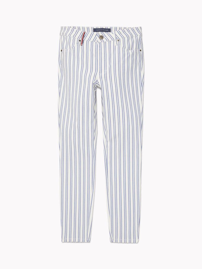 White Tommy Hilfiger Retro Stripe Pants | NZ_W21251