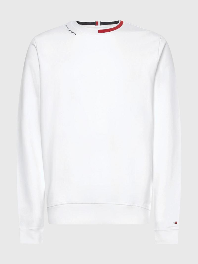 White Tommy Hilfiger Signature collar Sweatshirts | NZ_M31134