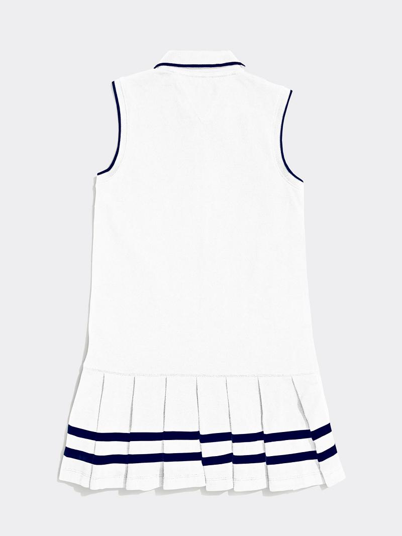 White Tommy Hilfiger Sleeveless Tennis Dresses | NZ_G1082