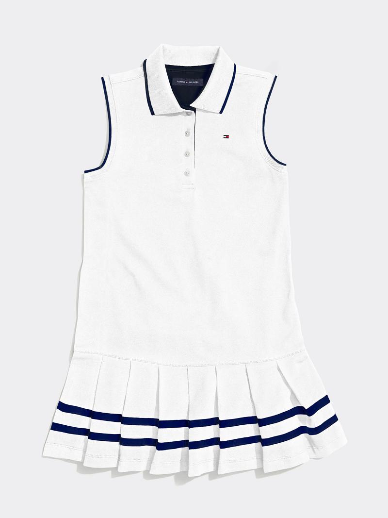 White Tommy Hilfiger Sleeveless Tennis Dresses | NZ_G1082