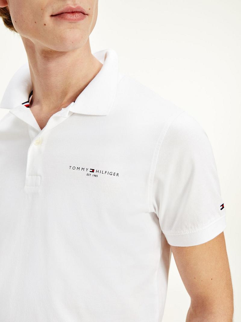 White Tommy Hilfiger Slim fit solid jersey Polos | NZ_M31311