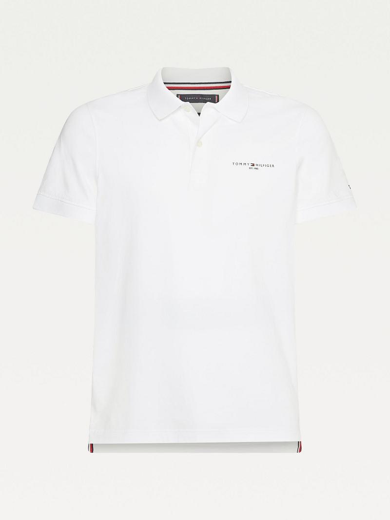 White Tommy Hilfiger Slim fit solid jersey Polos | NZ_M31311