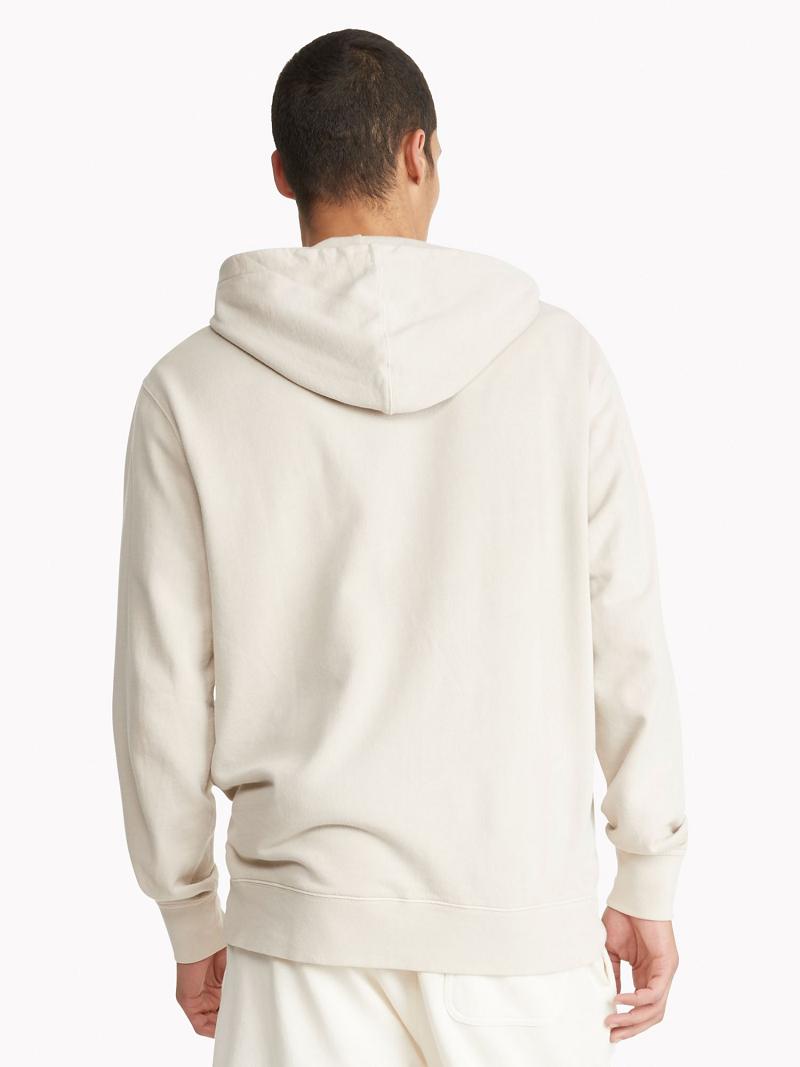 White Tommy Hilfiger Solid garment-dyed Hoodies | NZ_M31464