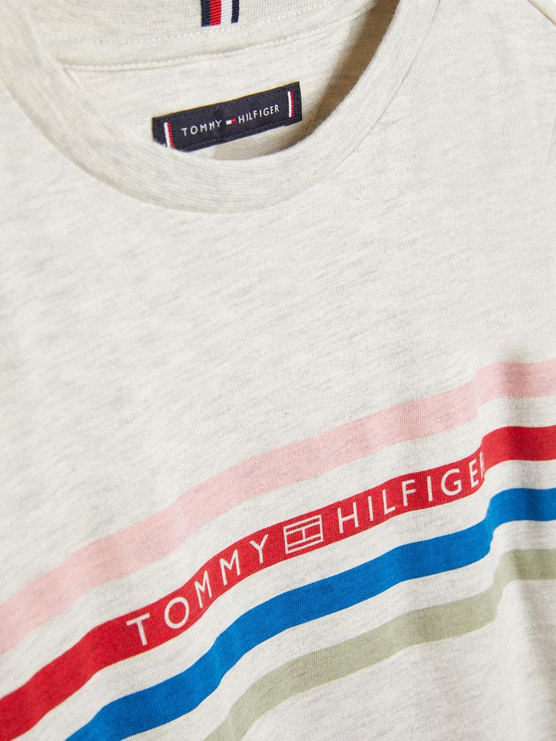 White Tommy Hilfiger Spring Stripe T Shirts | NZ_B2209