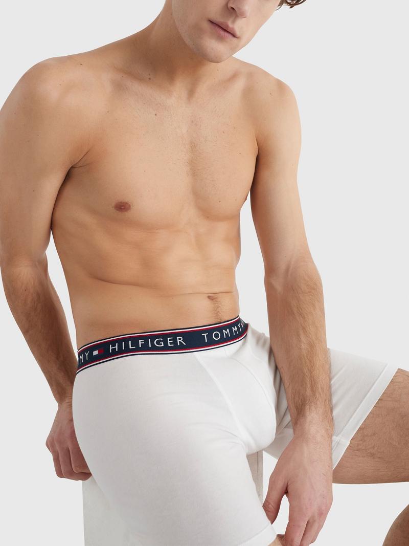 White Tommy Hilfiger Stretch cotton boxer brief 3pk Boxer Briefs | NZ_M31605