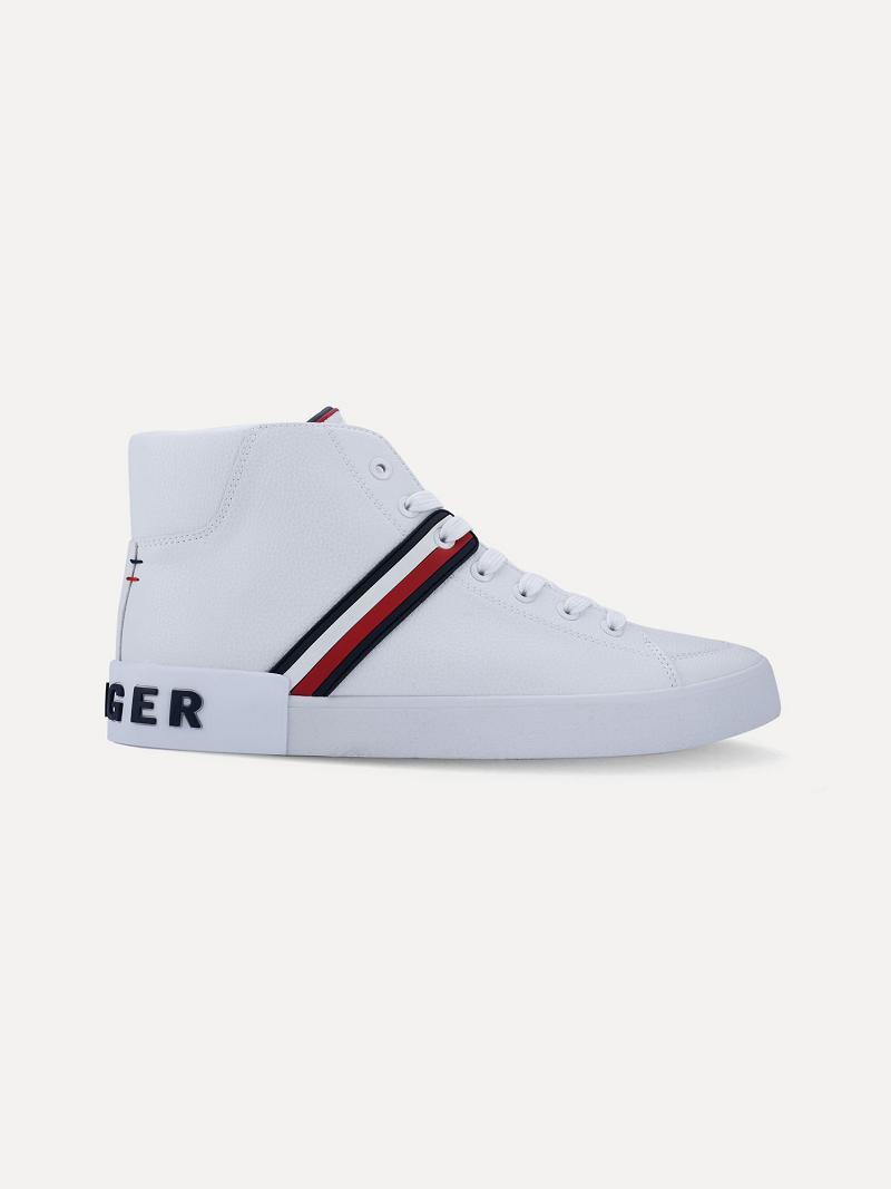 White Tommy Hilfiger Stripe Boots | NZ_M31675