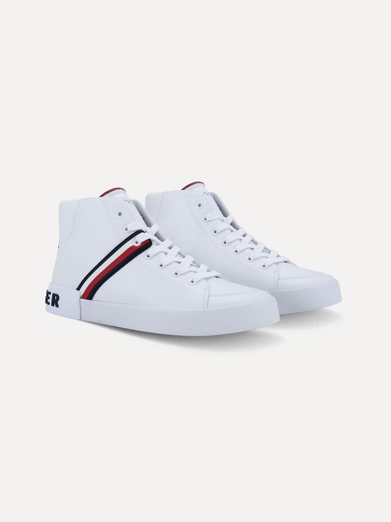 White Tommy Hilfiger Stripe Boots | NZ_M31675