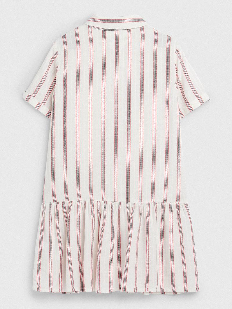 White Tommy Hilfiger Stripe Dresses | NZ_G1084