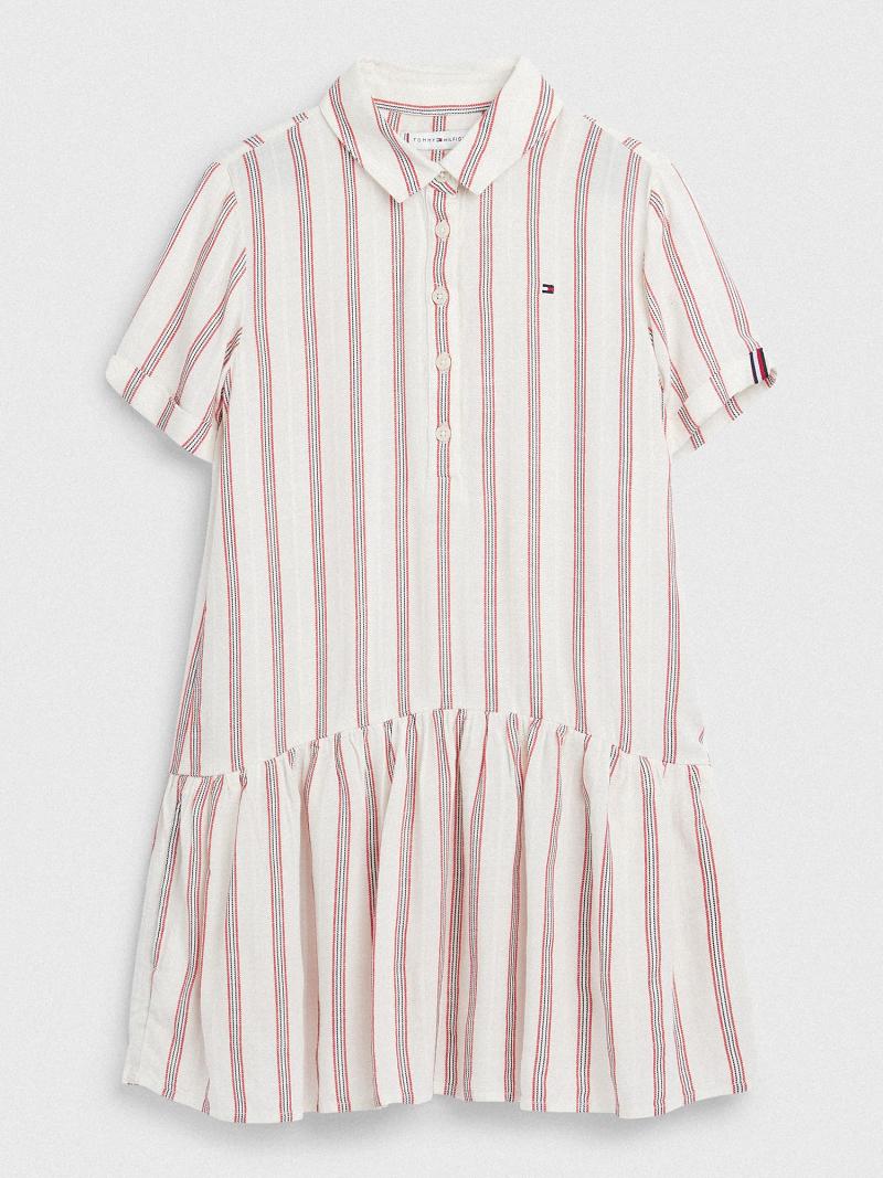 White Tommy Hilfiger Stripe Dresses | NZ_G1084