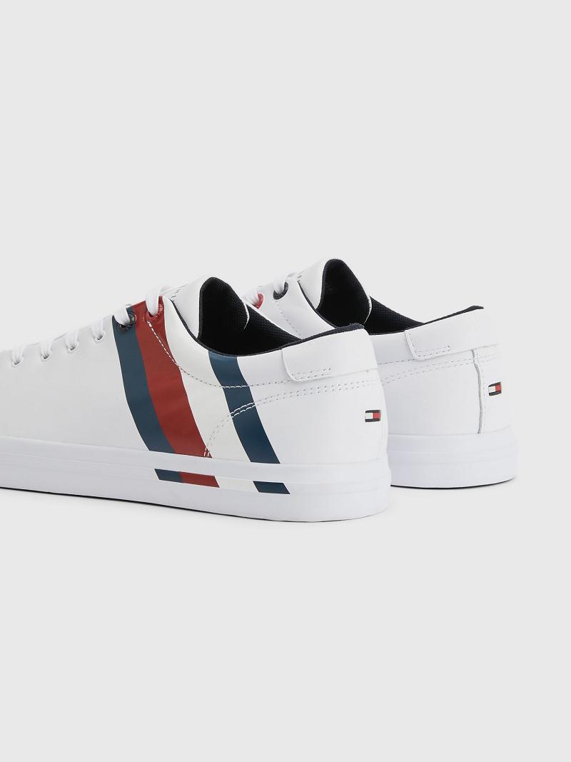 White Tommy Hilfiger Stripe leather Sneakers | NZ_M31631