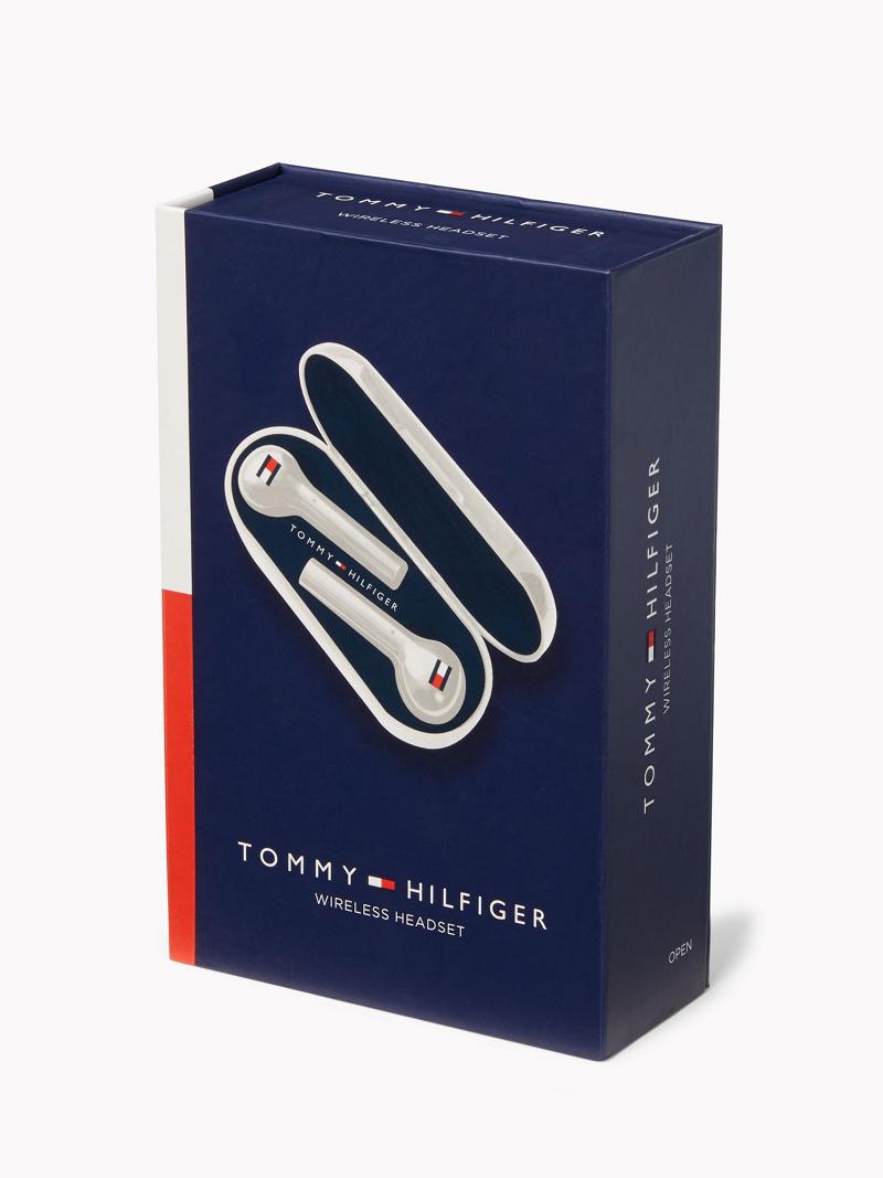 White Tommy Hilfiger TH Wireless Earbuds Technology | NZ_M31795