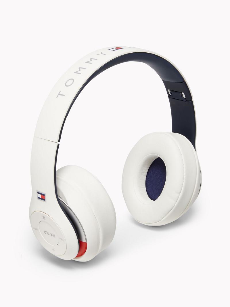 White Tommy Hilfiger TH Wireless Headphones Technology | NZ_W21698