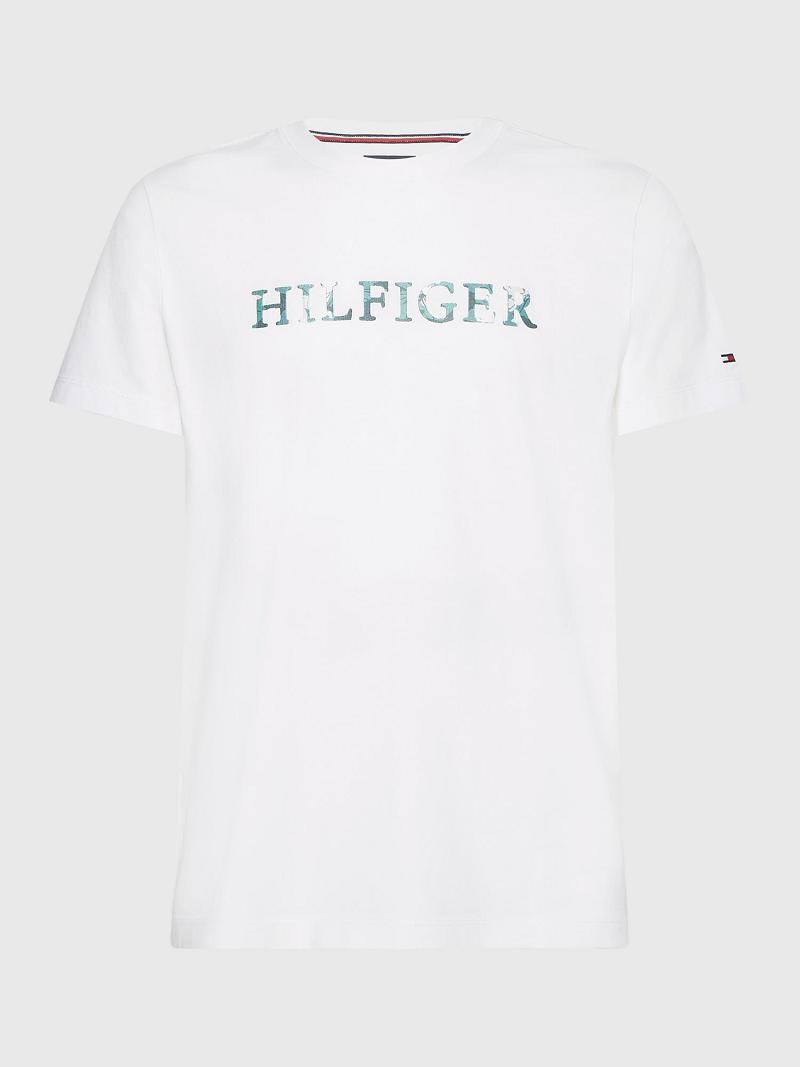 White Tommy Hilfiger Th cool floral logo T Shirts | NZ_M31078