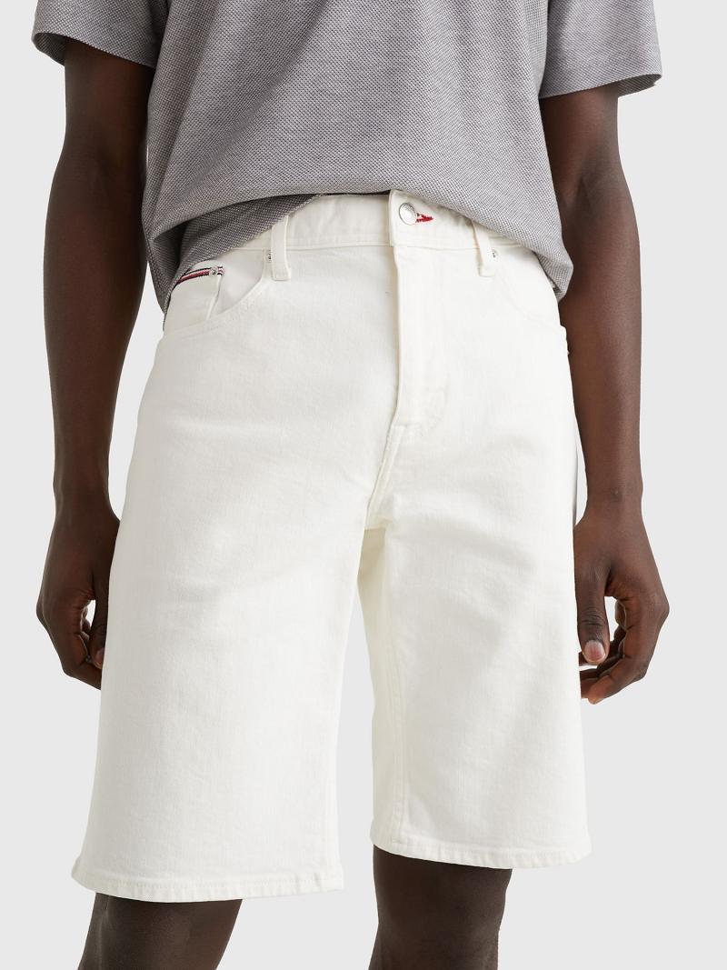 White Tommy Hilfiger Th stretch straight fit Shorts | NZ_M31230