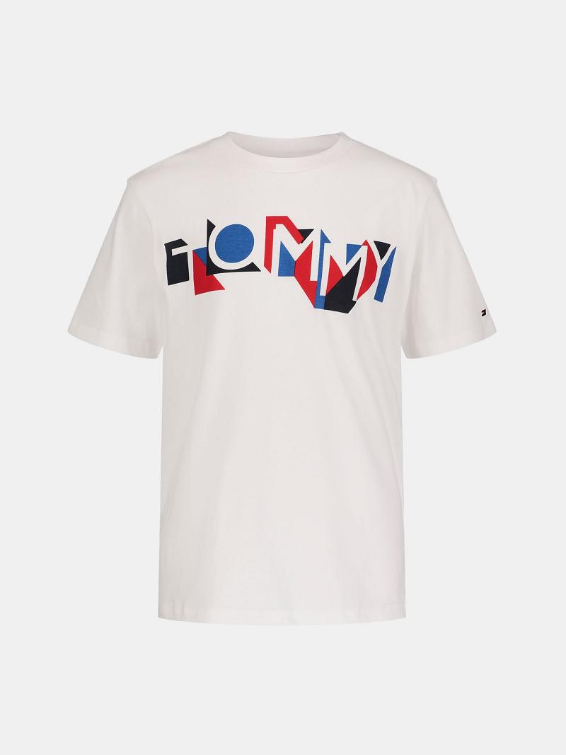 White Tommy Hilfiger Tommy Graphic T Shirts | NZ_B2215