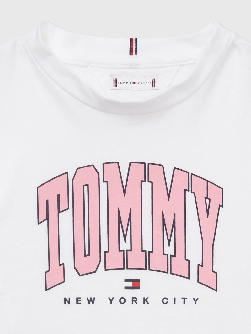 White Tommy Hilfiger Varsity Print T Shirts | NZ_G1274