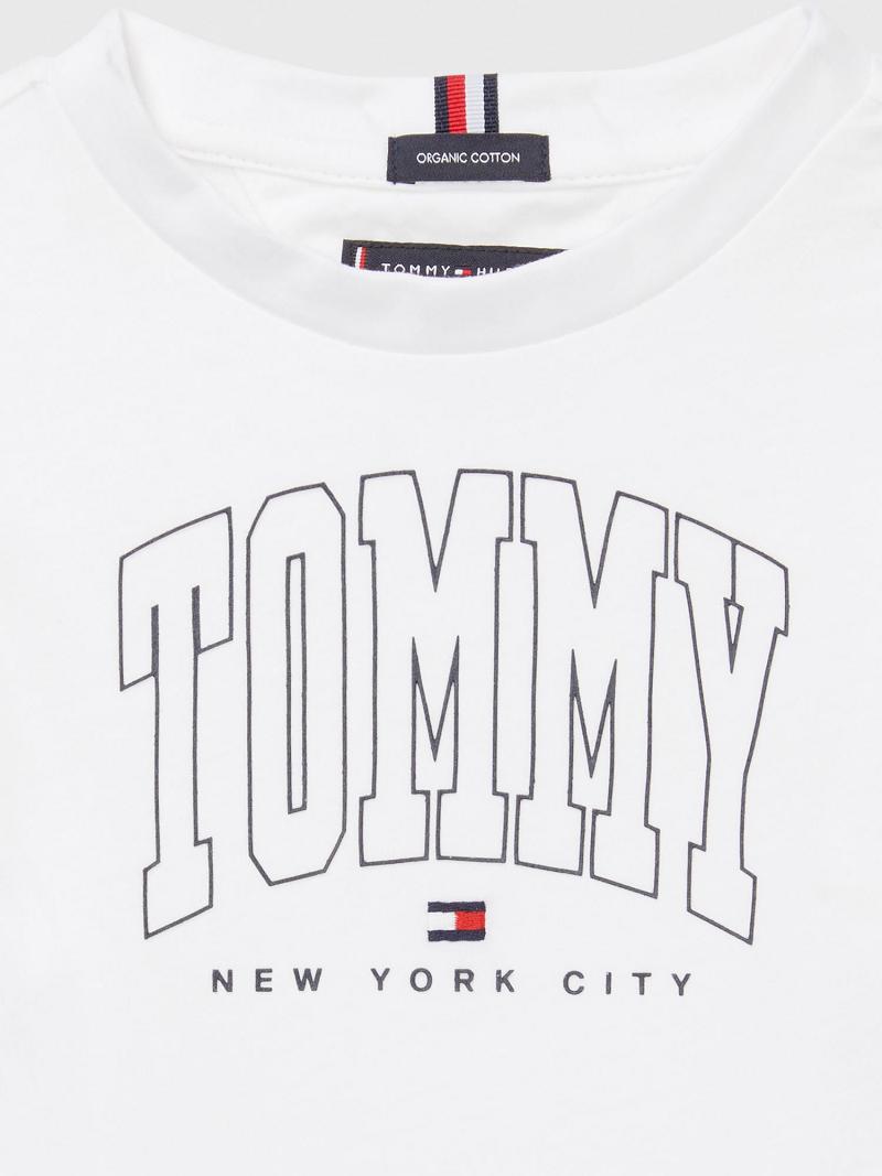 White Tommy Hilfiger Varsity T Shirts | NZ_G1275