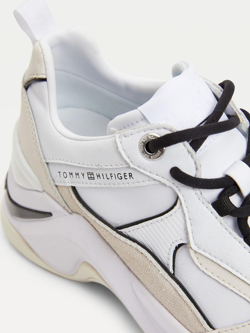 White Tommy Hilfiger Wedge Casual Shoes | NZ_W21599