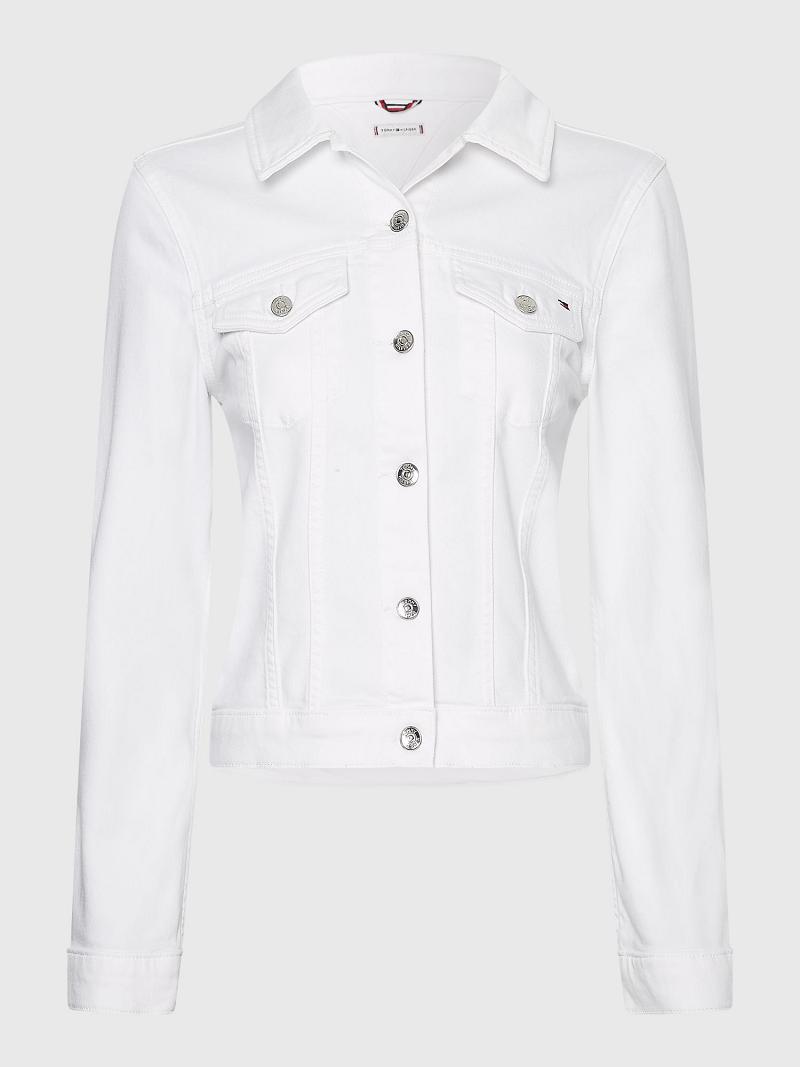 White Tommy Hilfiger White Trucker Jackets | NZ_W21186