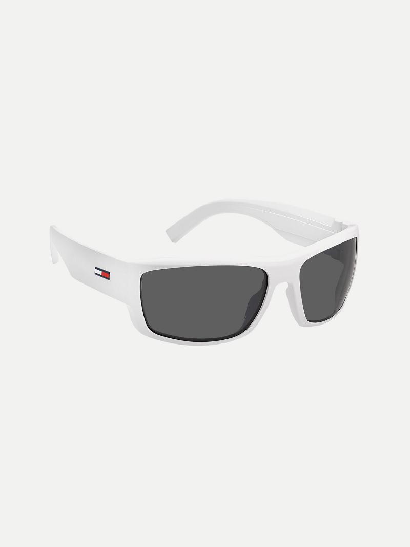 White Tommy Hilfiger Wrap Sport Sunglasses | NZ_M31775