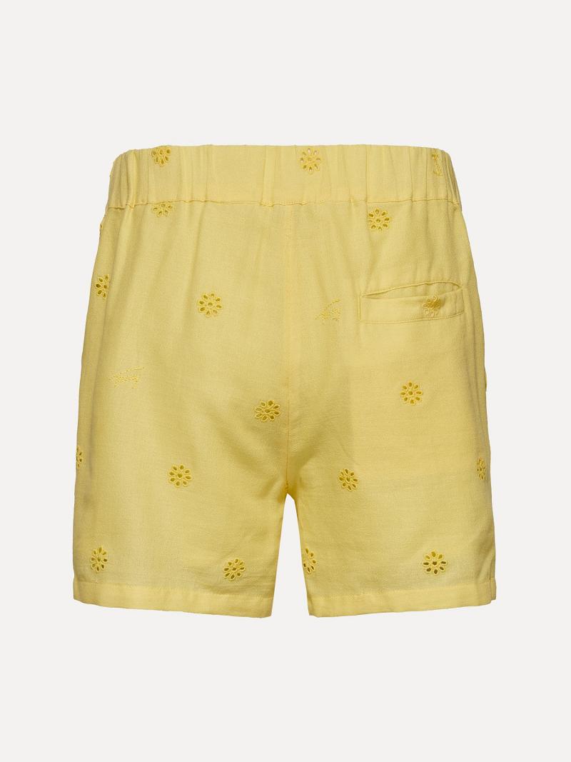 Yellow Tommy Hilfiger Embroidered Shorts | NZ_G1155