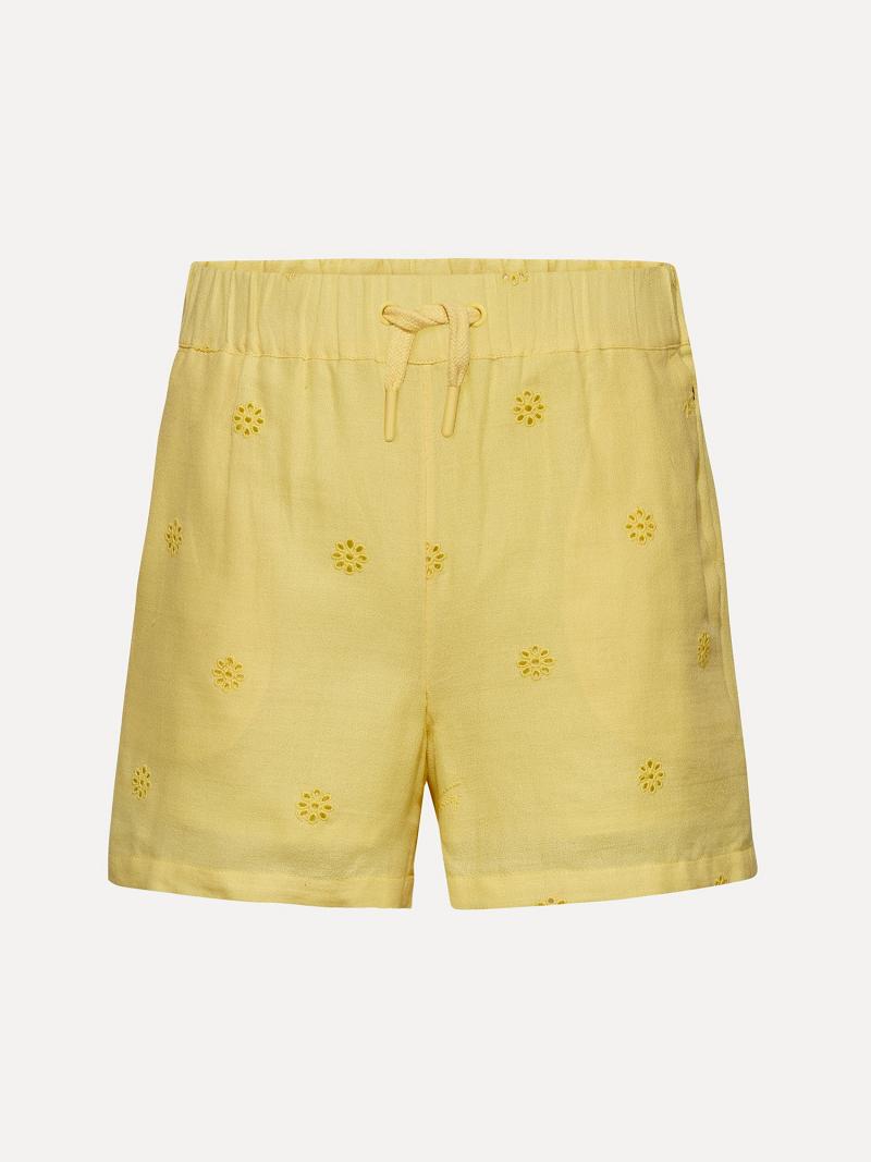 Yellow Tommy Hilfiger Embroidered Shorts | NZ_G1155