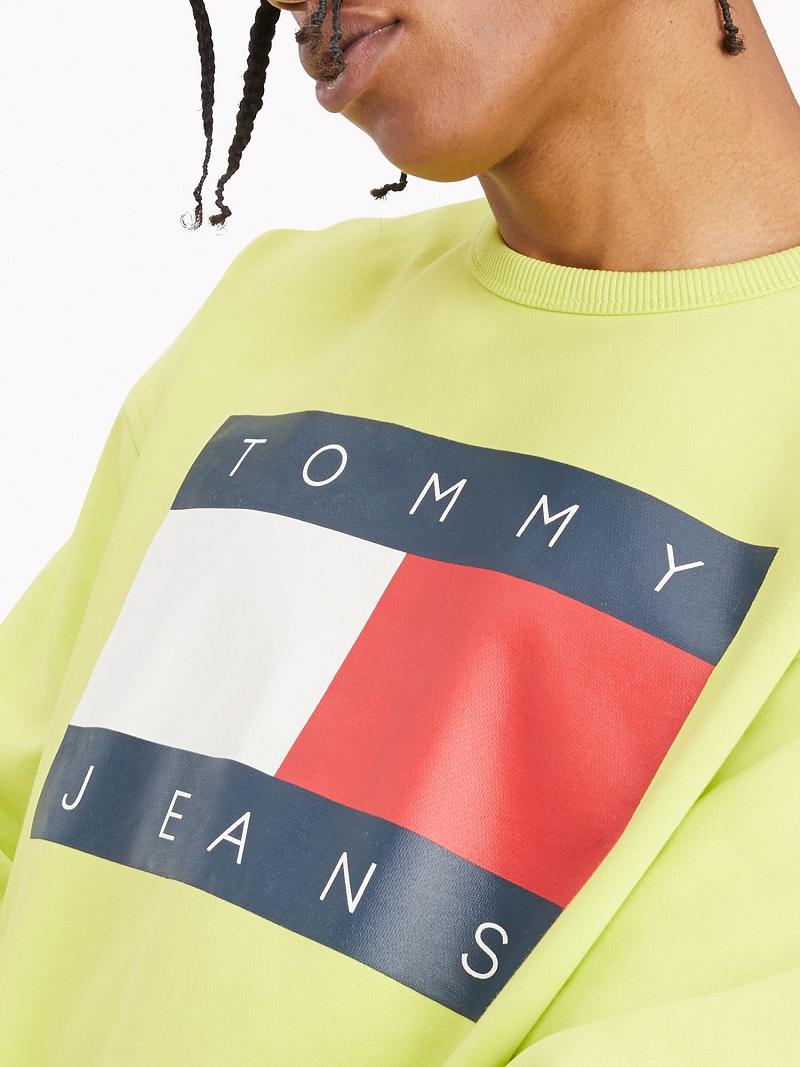 Yellow Tommy Hilfiger Flag Sweatshirts | NZ_M31121