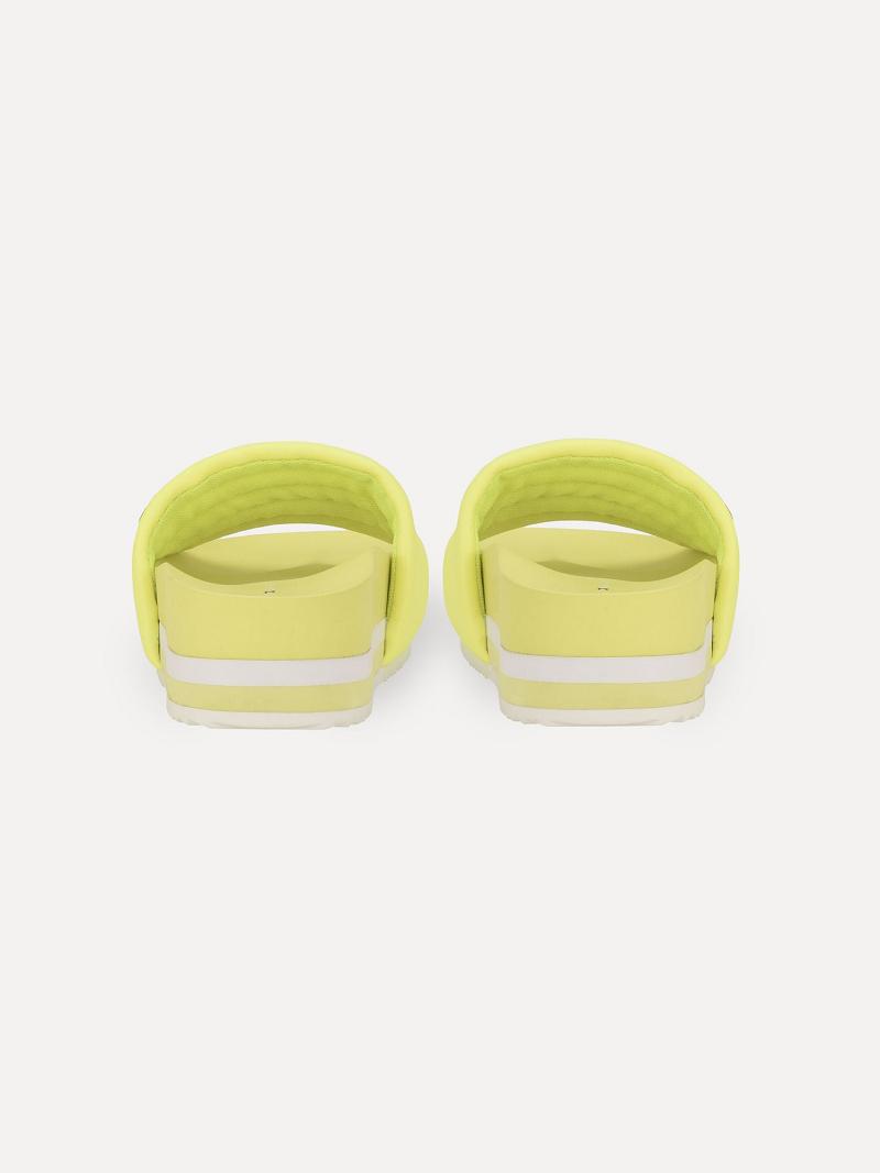 Yellow Tommy Hilfiger Fluorescent Platform Sandals | NZ_W21609