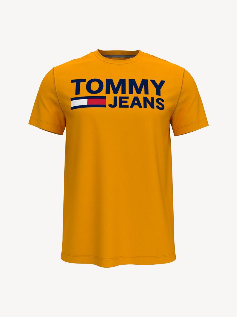 Yellow Tommy Hilfiger Logo T Shirts | NZ_M31051